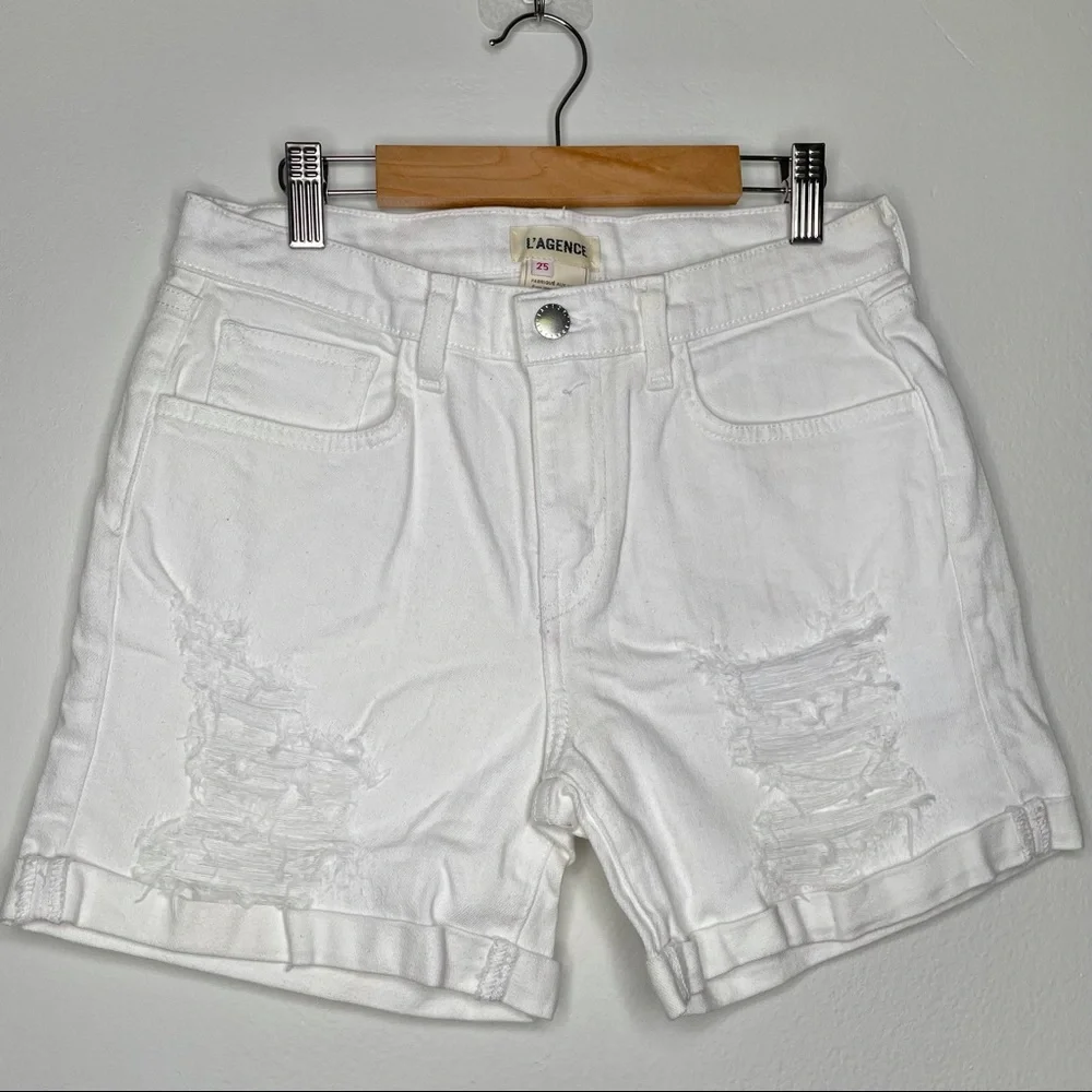 L'agence Denim White Shorts Size 25 - Picture 5 of 9